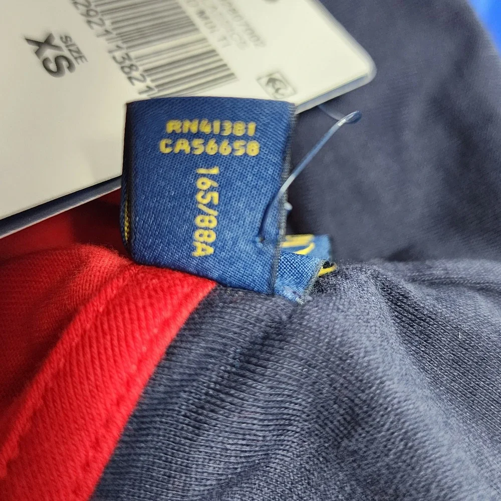 Polo Ralph Lauren Colorblock Hooded‎ Long Sleeve T Shirt Mens XS Classic Retro